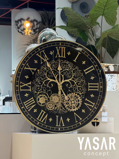 Arbremontre Hayat Ağacı Metal Çarklı Duvar Saati 60 Cm