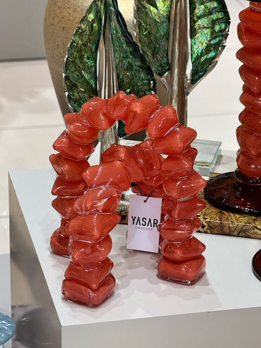 Formica Cam Dekoratif Obje Set Turuncu