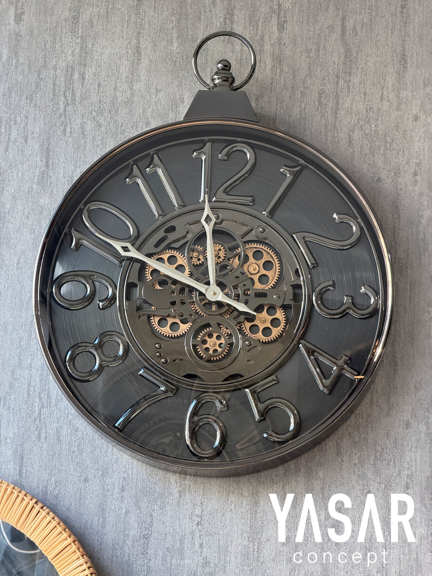 Geartis Metal Çarklı Duvar Saati 60x75 Cm