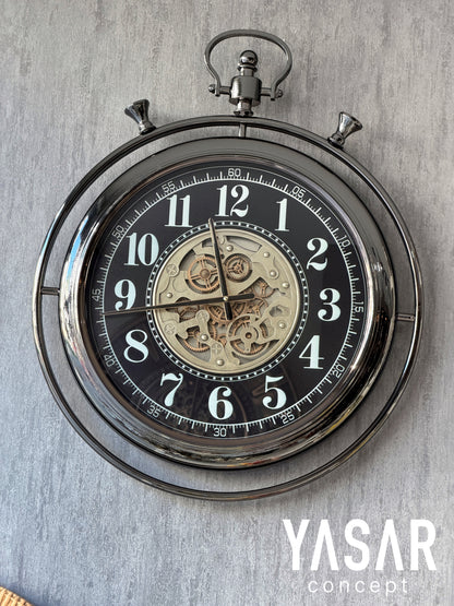 Rovantis Metal Çarklı Duvar Saati 60x75 Cm
