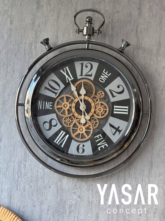 Orvante Metal Çarklı Duvar Saati 60x75 Cm