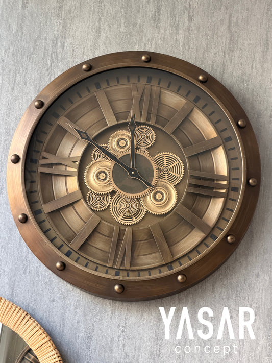 Velmonta Metal Çarklı Duvar Saati 66 Cm