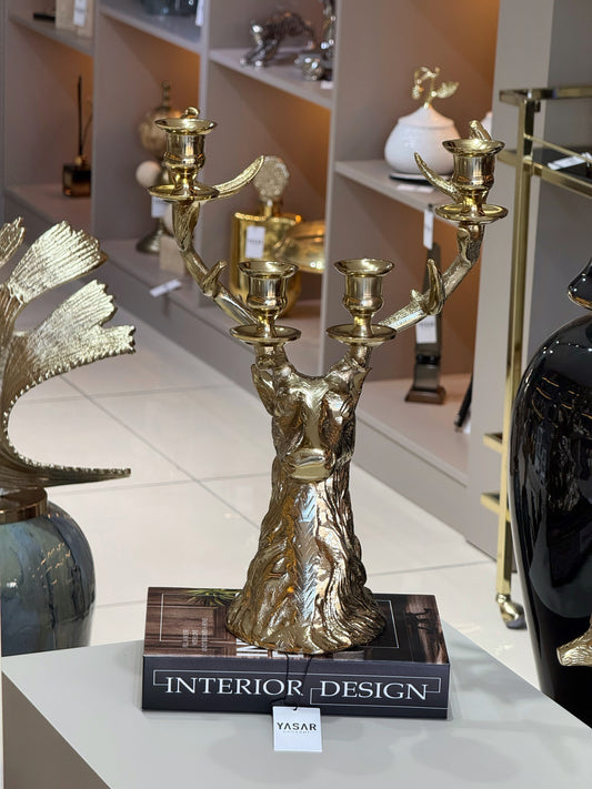Deerlight Geyik Detaylı Mumluk Gold