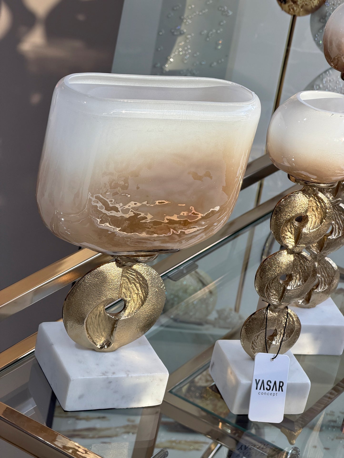 Lustrina Şamdan ve Vazo Salon Seti 3 Parça