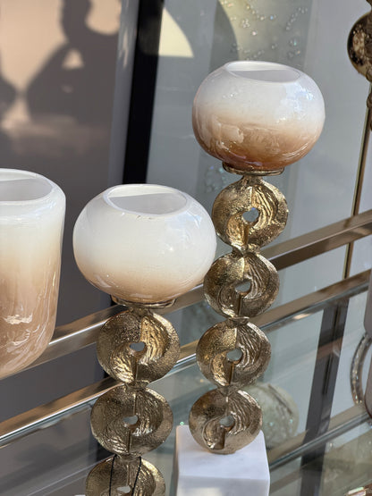 Lustrina Şamdan ve Vazo Salon Seti 3 Parça