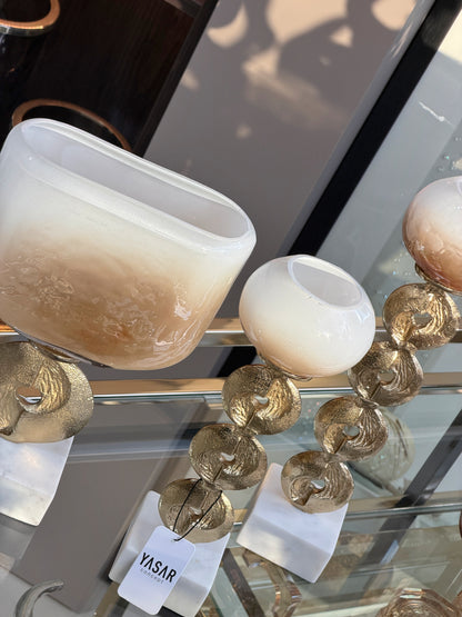 Lustrina Şamdan ve Vazo Salon Seti 3 Parça