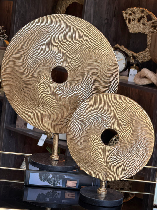 Contura Metal Dekoratif Disk Set Gold 25x32 Cm ve 35x45 Cm