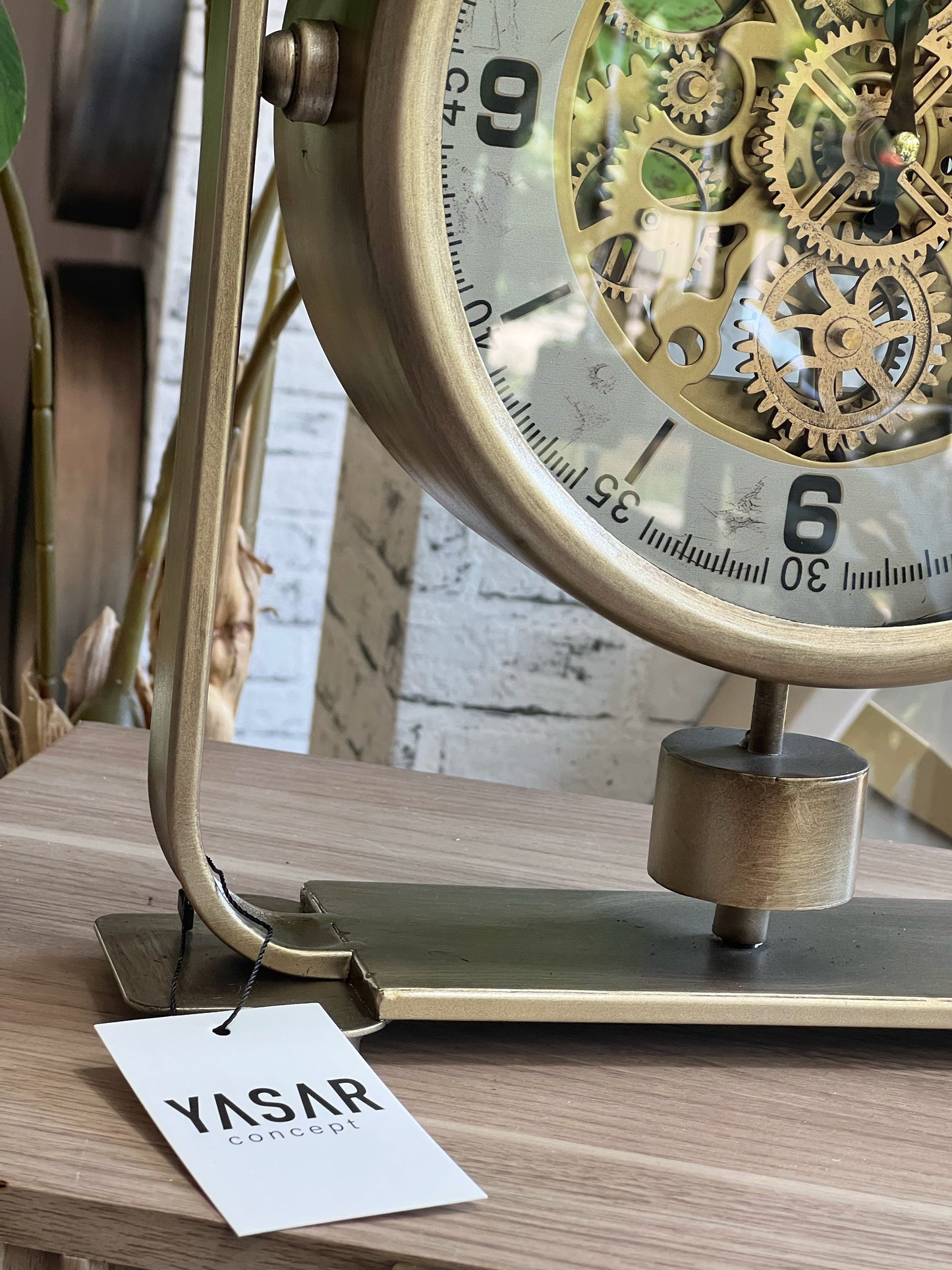 Timelith Metal Çarklı Masa Saati 31x38 Cm