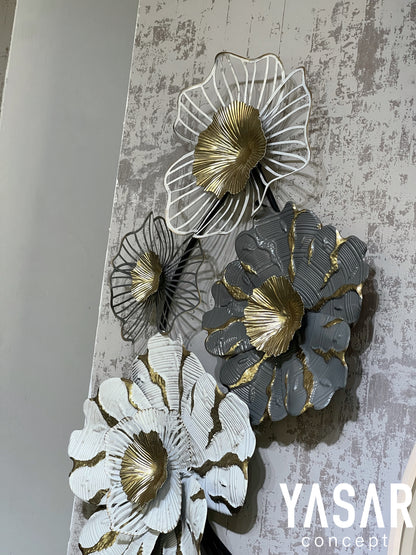 Flowe Metal Çiçekli Duvar Panosu