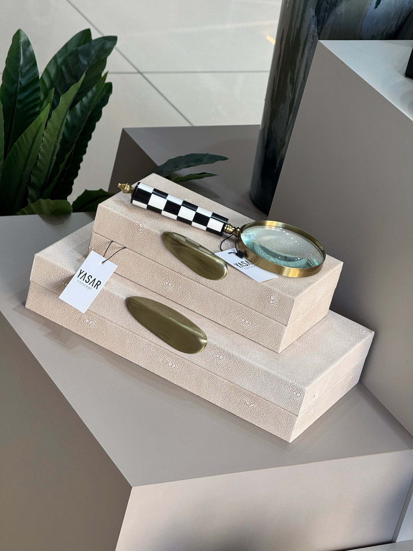 Lumicase Dekoratif Deri Kutu Set Krem