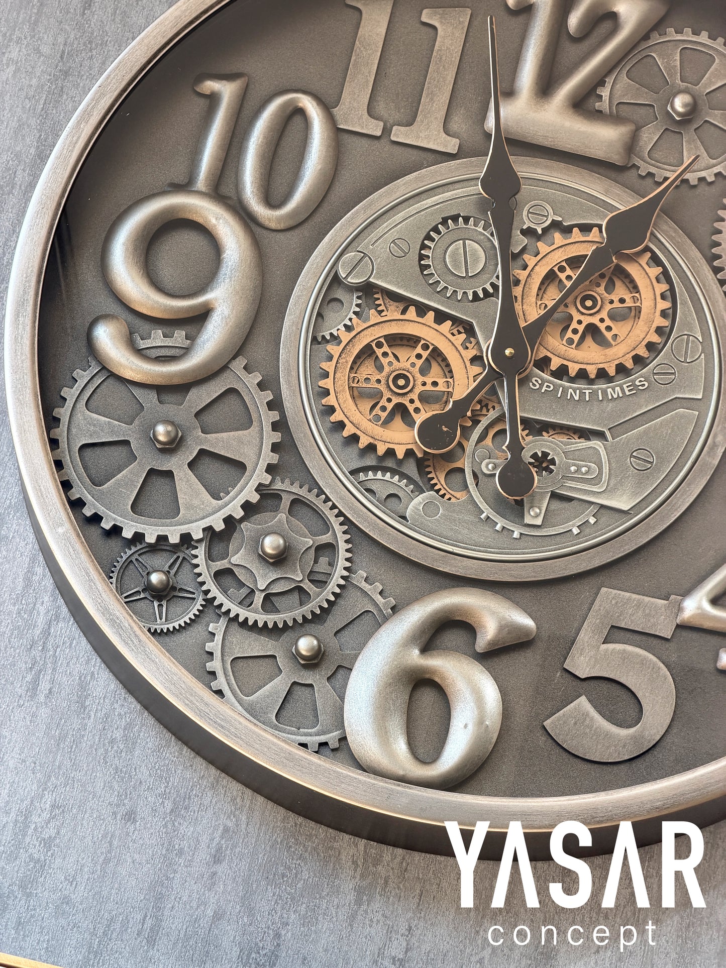 Horloge Metal Çarklı Duvar Saatleri 66 Cm