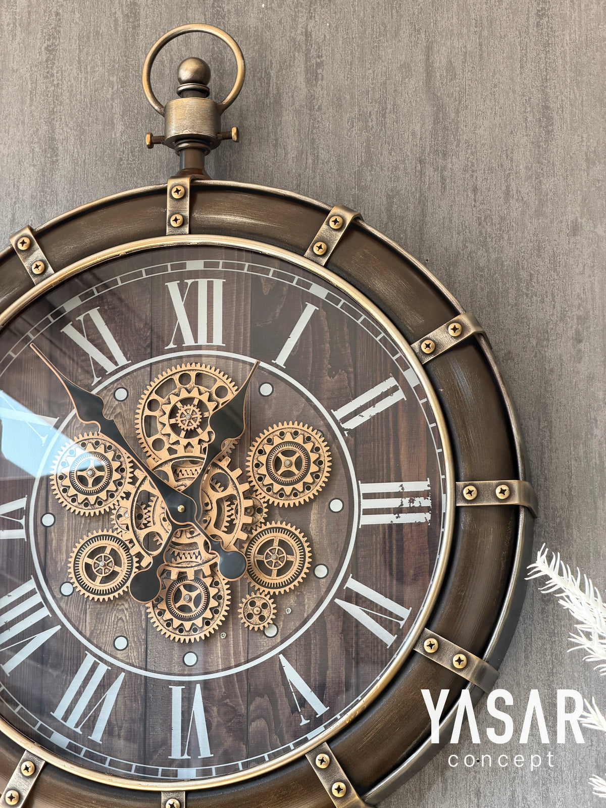 Nostalith Metal Çarklı Duvar Saati 62x77 Cm