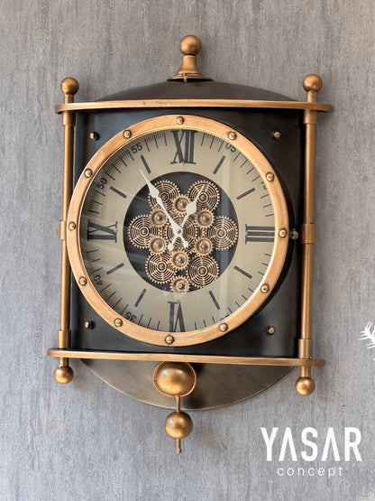 Lorenna Metal Çarklı Duvar Saati 46 Cm