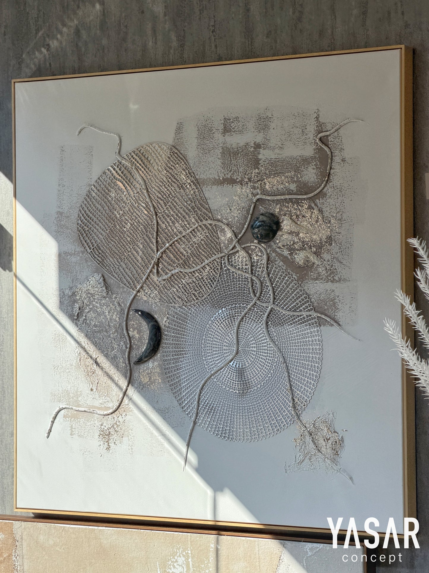 Contour Dokulu Boyalı Tablo 100x100 Cm