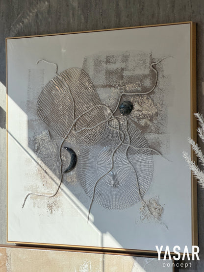 Contour Dokulu Boyalı Tablo 100x100 Cm