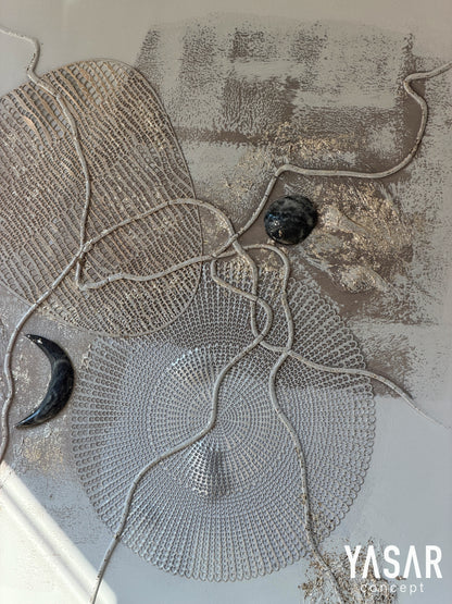 Contour Dokulu Boyalı Tablo 100x100 Cm