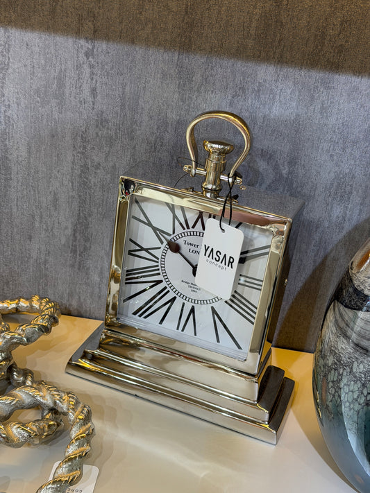 Town Metal Masa Saati Gümüş