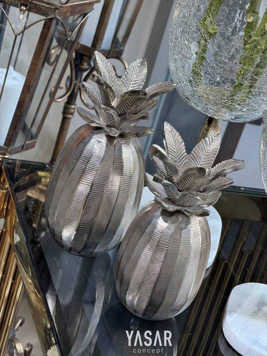 Tropica Metal Ananas Dekor Set Gümüş