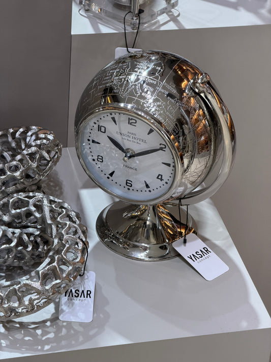 Atlasium Metal Masa Saati Gümüş