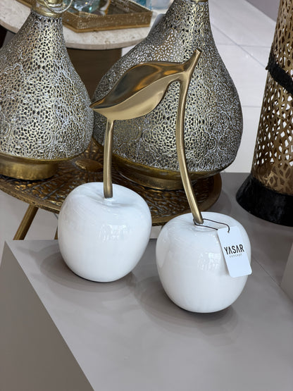 Rosceria Metal Dekoratif Kiraz Obje Beyaz