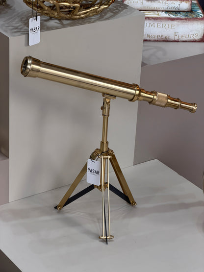 Spectron Pirinç Dekoratif Teleskop Gold