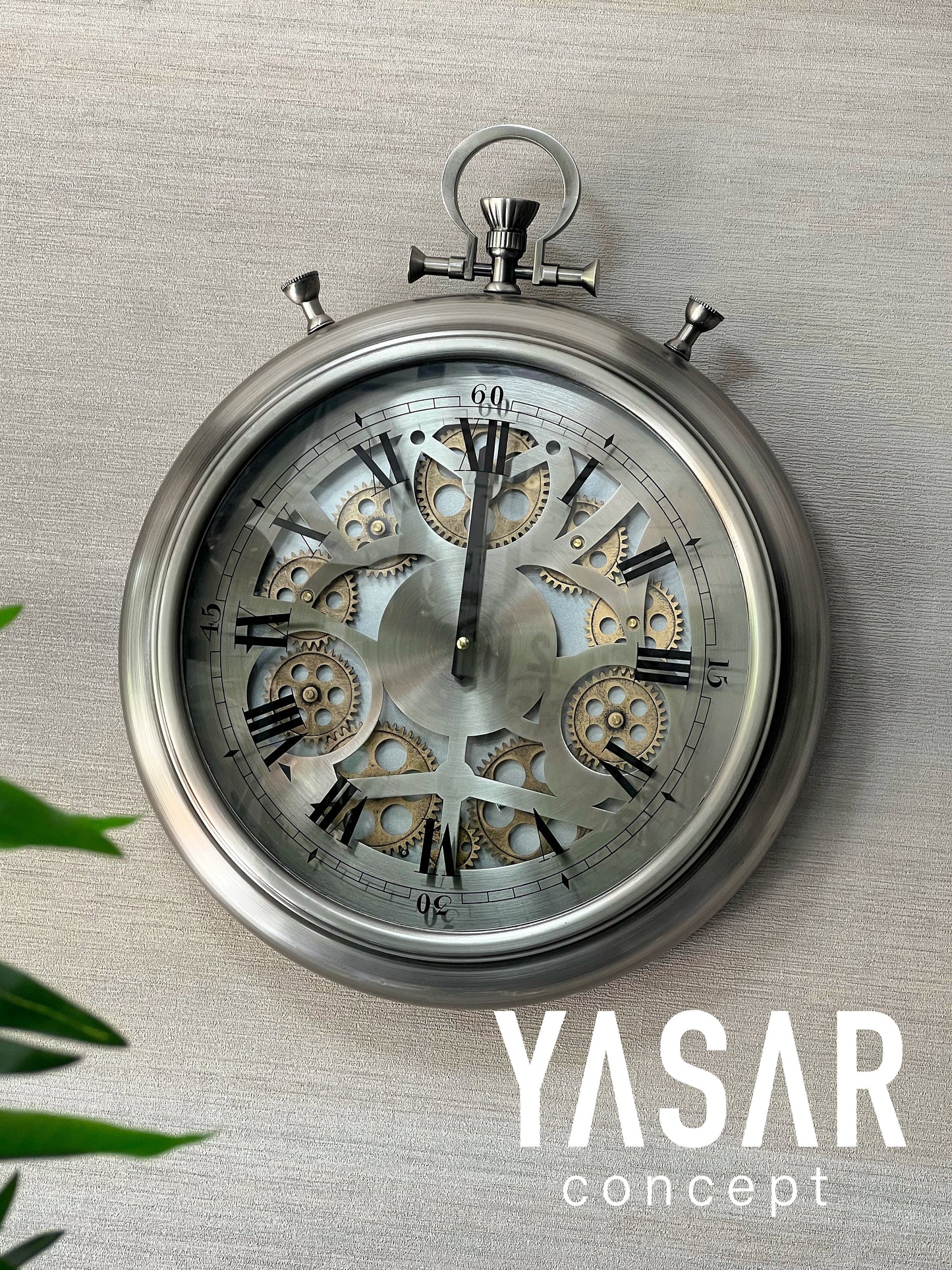 Montclair Metal Çarklı Duvar Saati 40x50 Cm