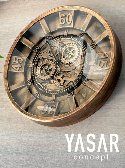 Carmello Metal Çarklı Duvar Saati 60 Cm