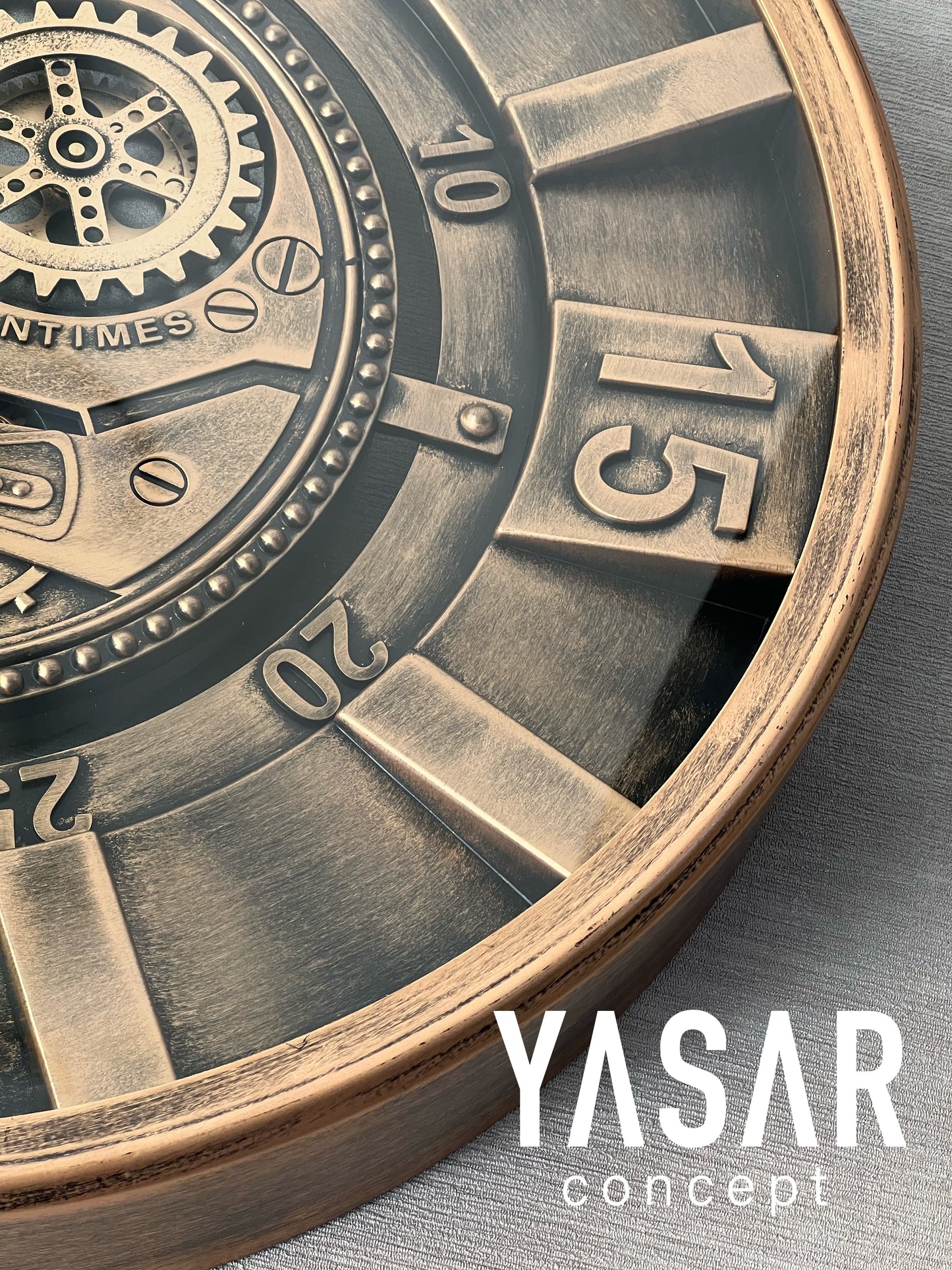 Carmello Metal Çarklı Duvar Saati 60 Cm