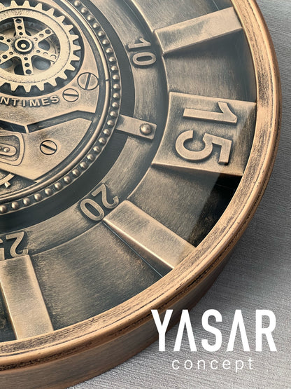 Carmello Metal Çarklı Duvar Saati 60 Cm