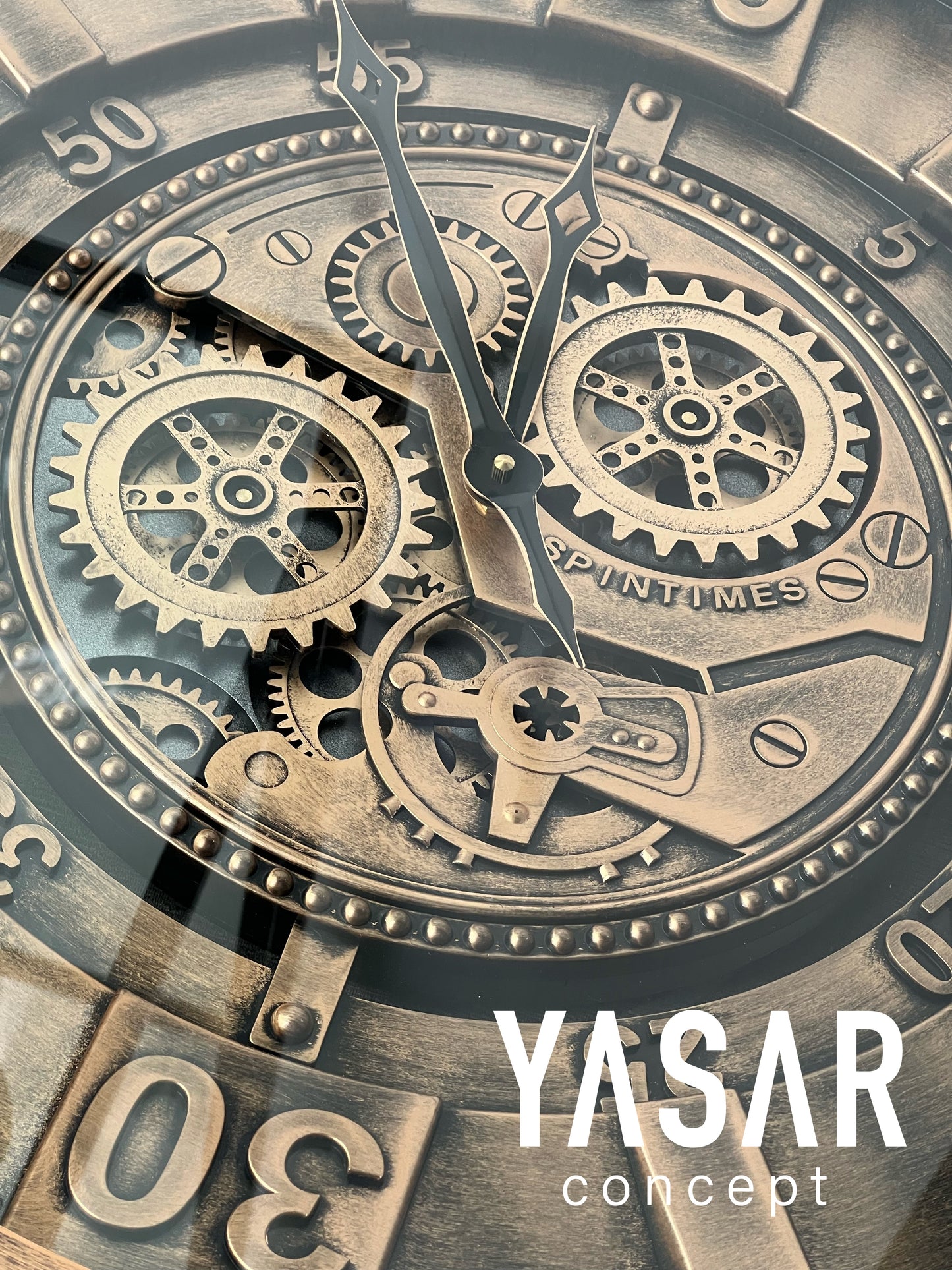 Carmello Metal Çarklı Duvar Saati 60 Cm