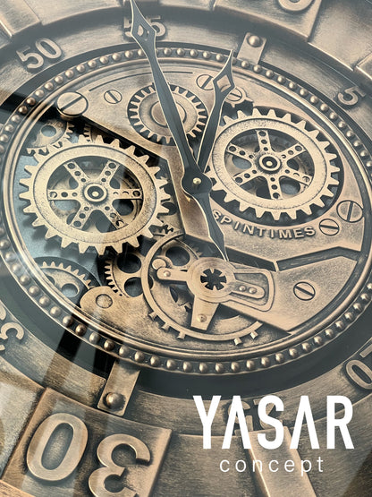 Carmello Metal Çarklı Duvar Saati 60 Cm