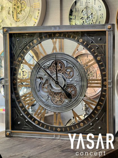 Chronoforge Metal Çarklı Duvar Saati 80 Cm