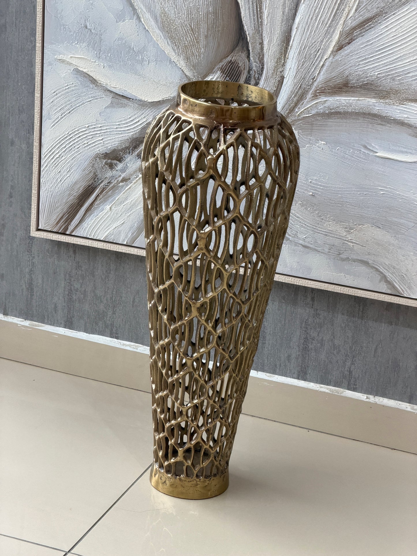 Raffero Metal Yer Vazosu 27x66 Cm