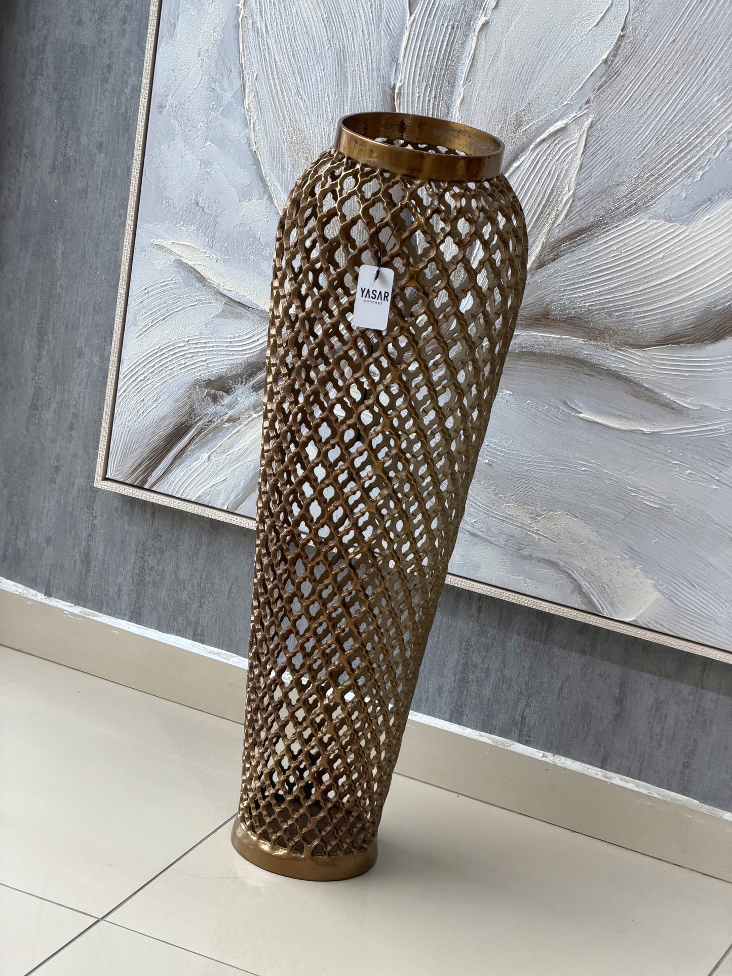 Montaro  Metal Yer Vazosu 28x89 Cm