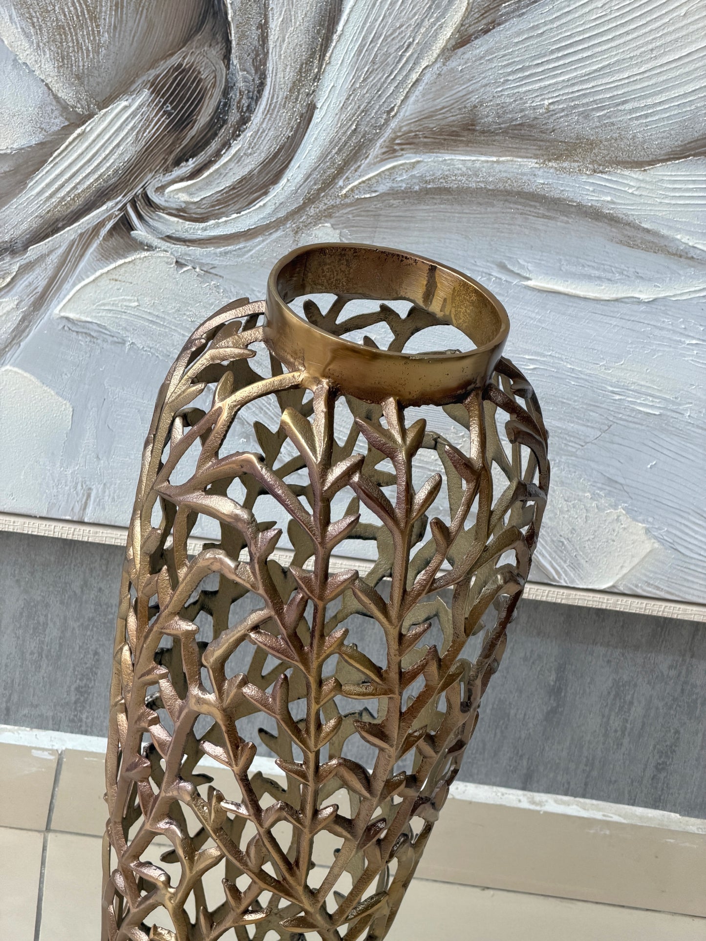 Vintoro Metal Yer Vazosu 25x66 Cm
