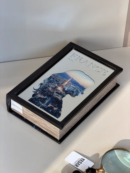 France  Aynalı Dekoratif Kitap Kutu 21x30 Cm