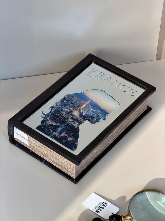 France  Aynalı Dekoratif Kitap Kutu 21x30 Cm