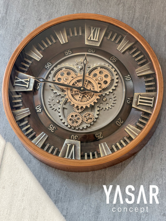 Clenton Metal Çarklı Duvar Saati 46 Cm