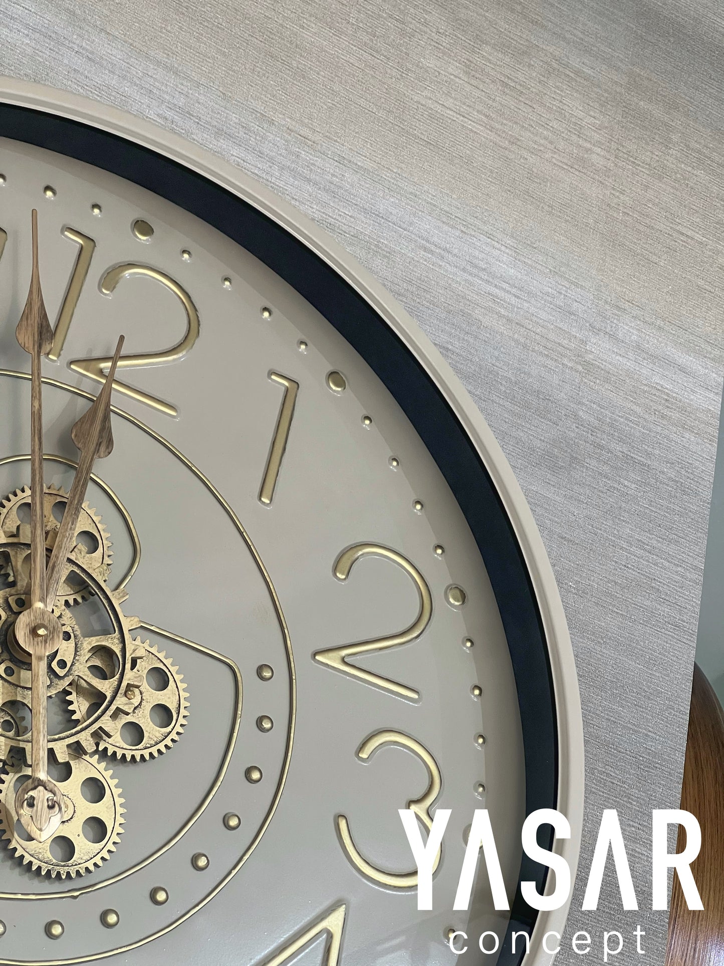 Ecrustella Metal Çarklı Duvar Saati 60 Cm