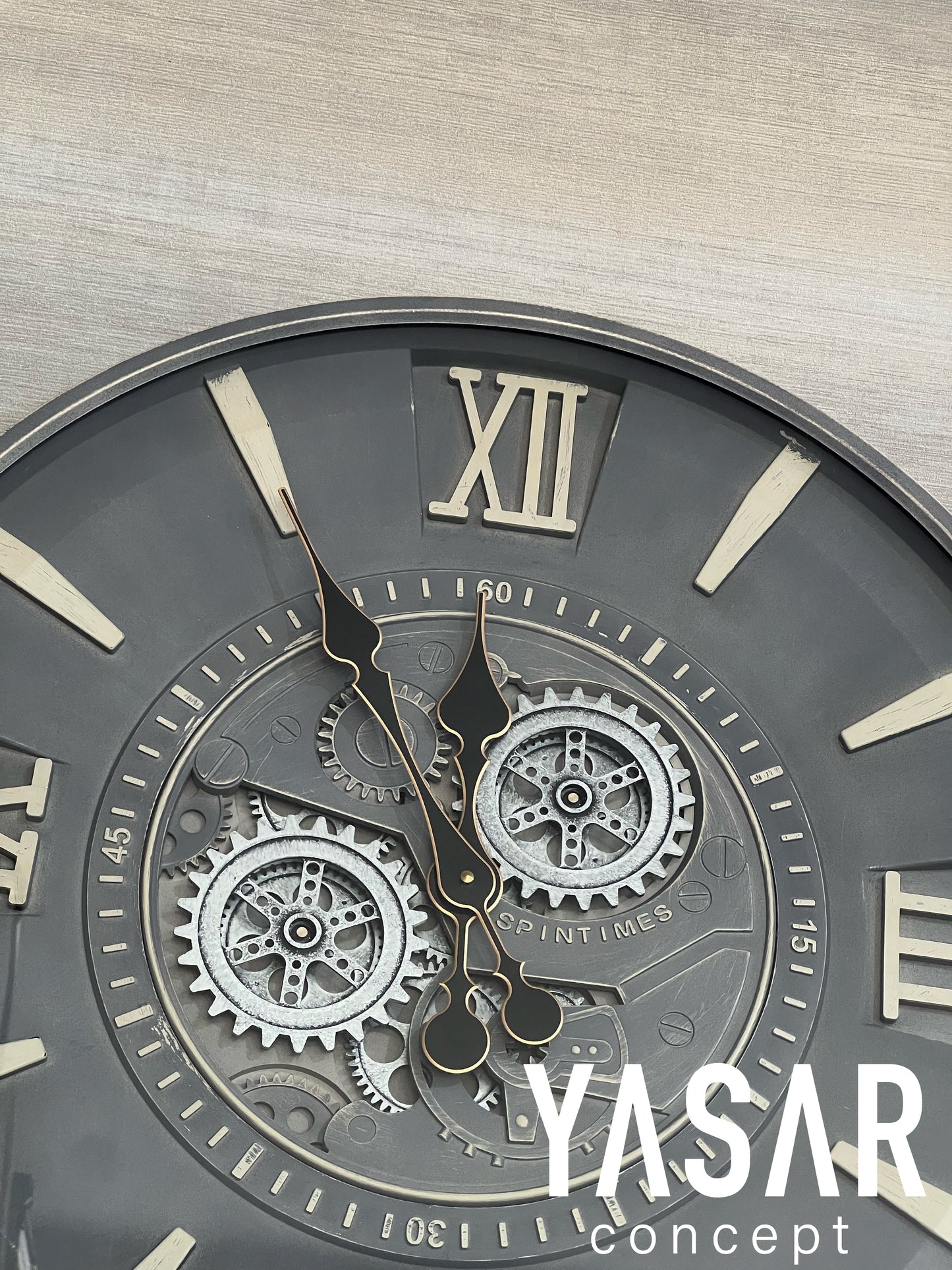 Timetic Metal Çarklı Duvar Saati 60 Cm