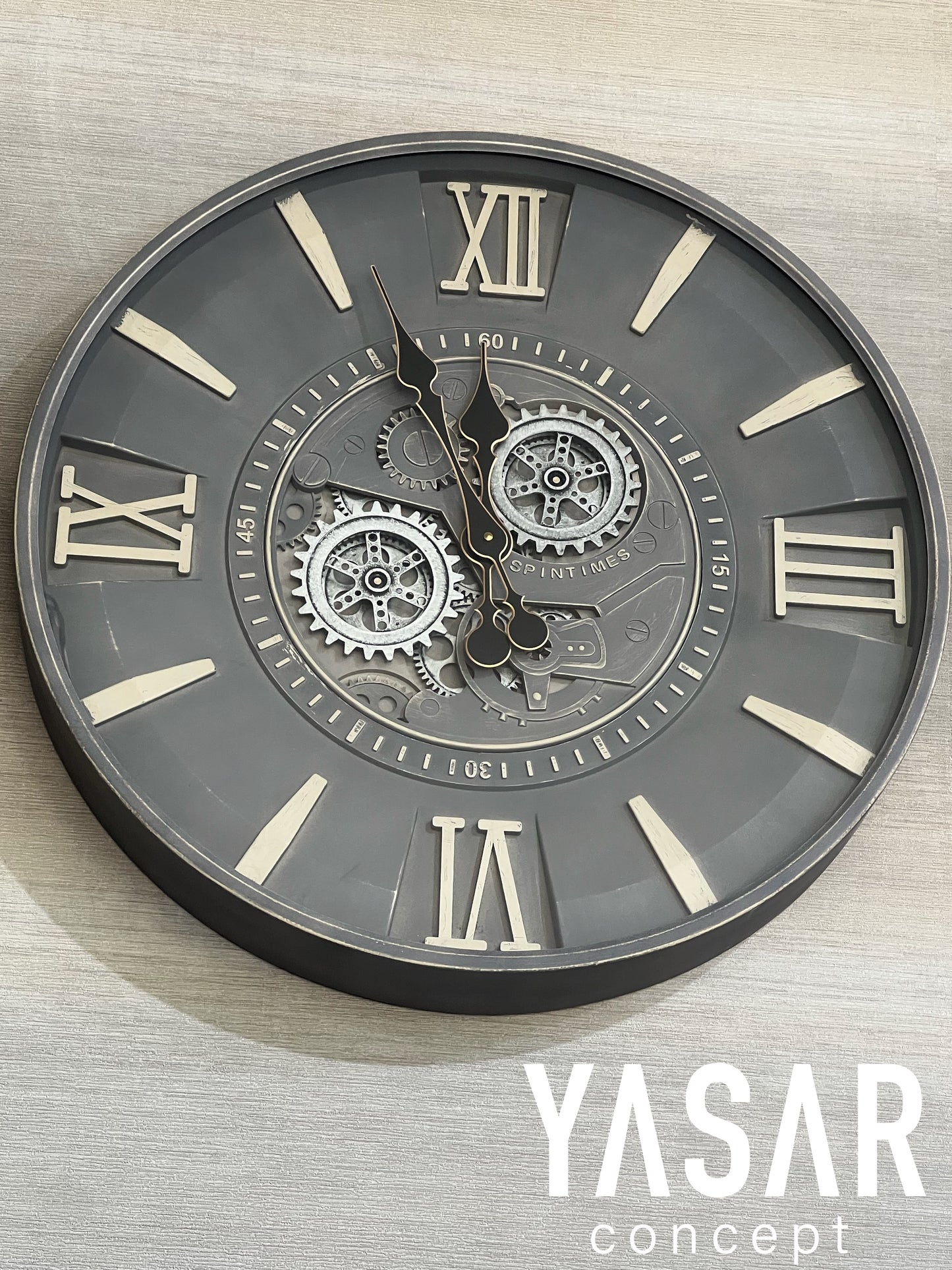 Timetic Metal Çarklı Duvar Saati 60 Cm