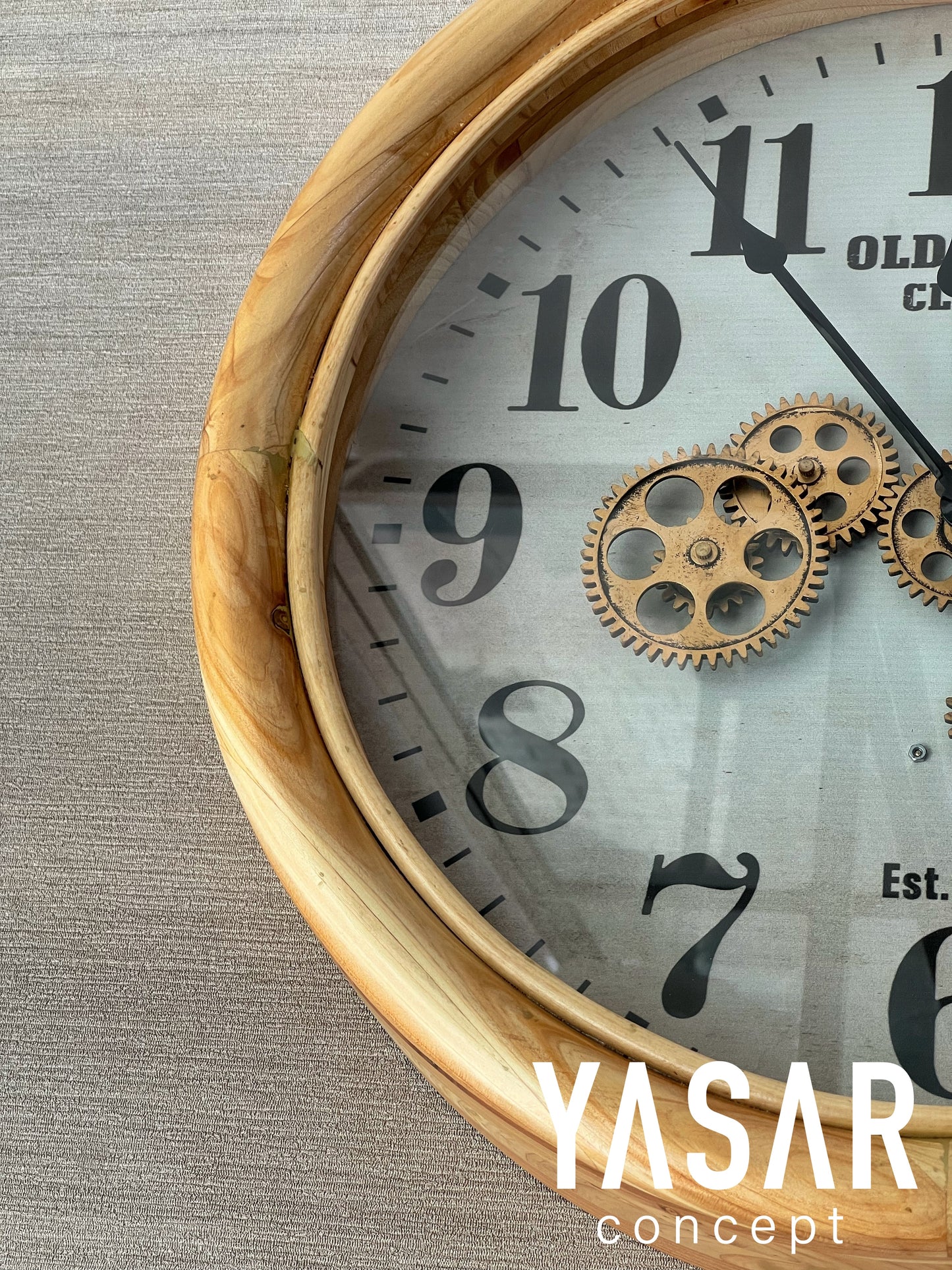 Forestime Ahşap Çarklı Duvar Saati 46 Cm