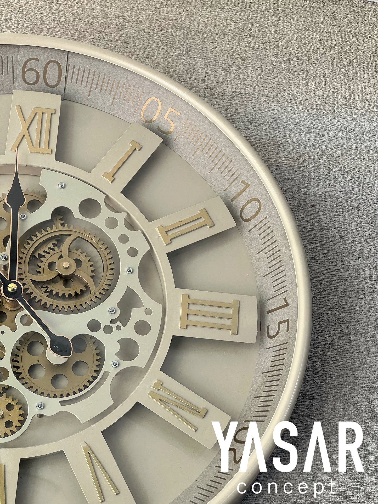 Vanilith Metal Çarklı Duvar Saati 46 Cm