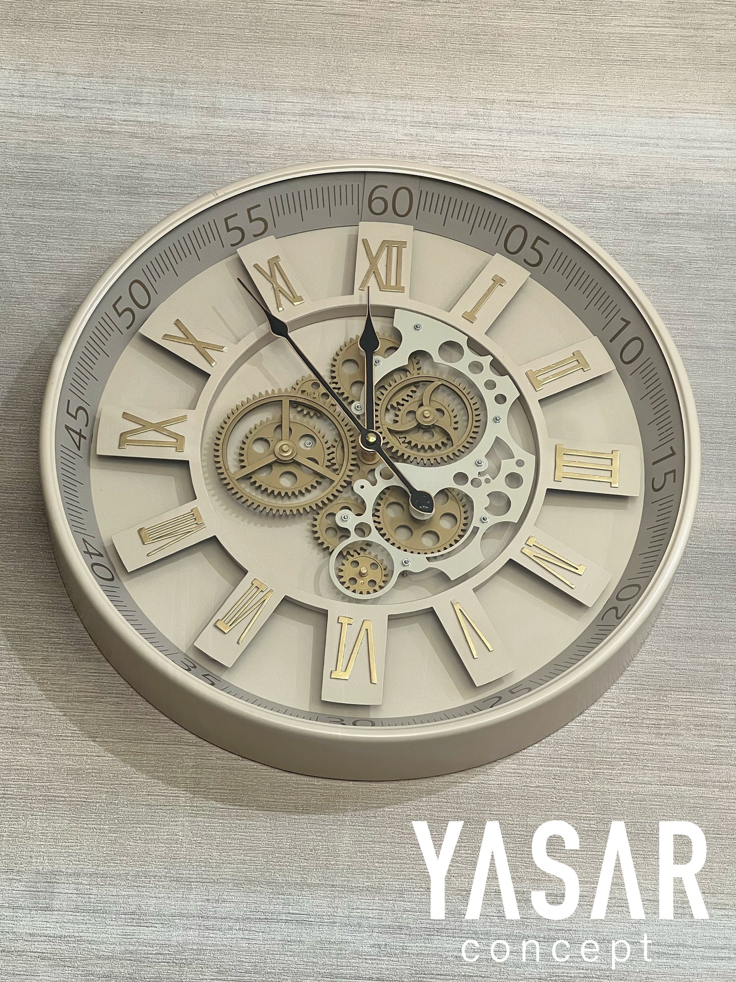 Vanilith Metal Çarklı Duvar Saati 46 Cm