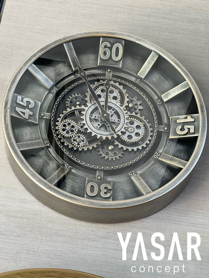 Graviron Metal Çarklı Duvar Saati 46 Cm