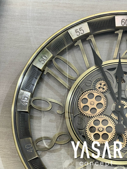 Viacronos Metal Çarklı Duvar Saati 55 Cm