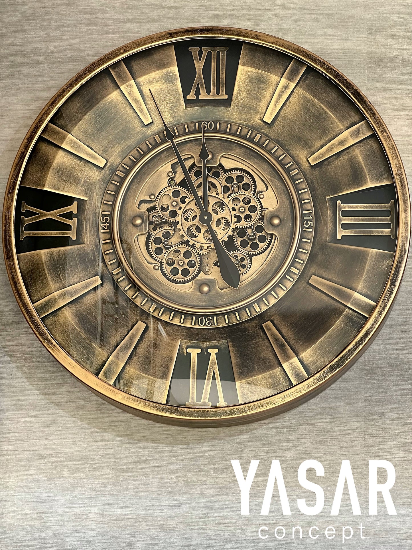 Cograne Metal Çarklı Duvar Saati 80 Cm