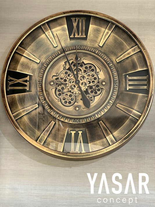 Cograne Metal Çarklı Duvar Saati 80 Cm