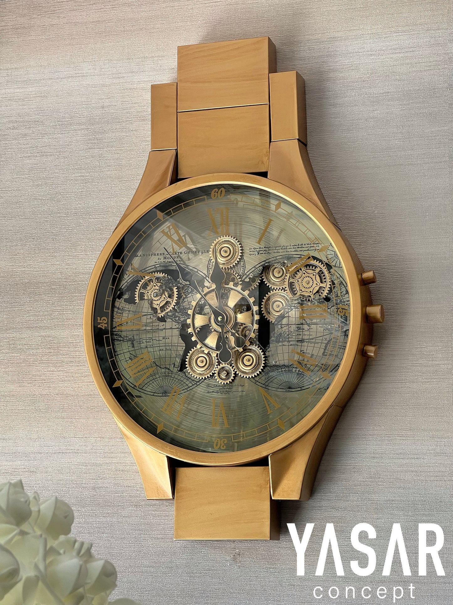 Chronoband Metal Çarklı Duvar Saati 50x80 Cm