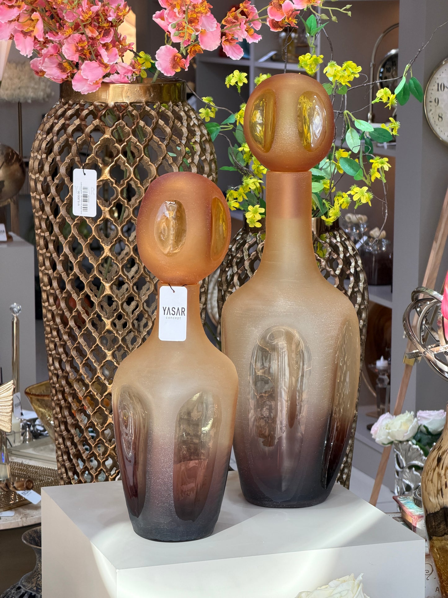 Veloura Kapaklı Şişe Set Amber